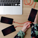 Unitek kaabel USB - USB-C/microUSB/Lightning 1,2m, punane (C4049RD)