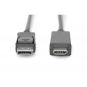 Digitus adapter Displayport 1.2 4K 60Hz UHD Typ DP/HDMI A M/M 3m, must