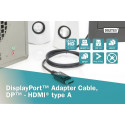 Digitus adapter Displayport 1.2 4K 60Hz UHD Typ DP/HDMI A M/M 3m, must