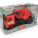 Middle Truck Crane red in box 38 cm