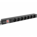Surge protector Rack PDU 19" 1U 16A 7X SCHUKO 2m black