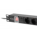 Surge protector Rack PDU 19" 1U 10A 7X SCHUKO 2m black C14
