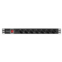 Surge protector Rack PDU 19" 1U 10A 7X SCHUKO 2m black C14