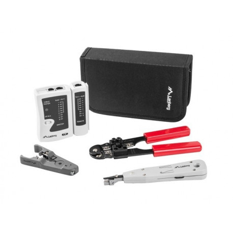 A network tool case is a portable kit containing essential instruments for installi