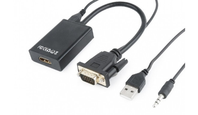 VGA to HDMI converter 15 cm black