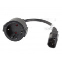 Lanberg pikenduskaabel IEC 320 C14 - Schuko 20cm, must