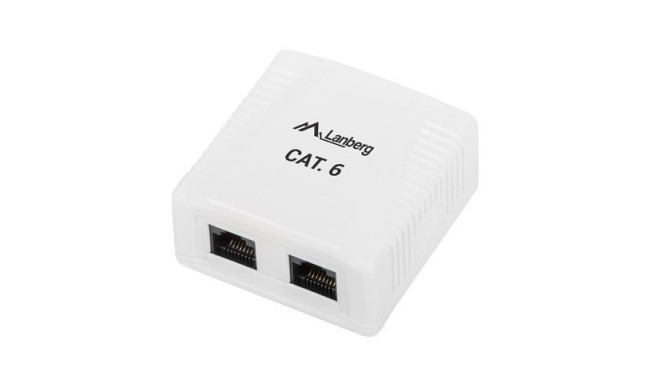 Surface mount box 2x RJ45 Cat.6 white