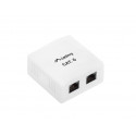 Surface mount box 2x RJ45 Cat.6 white