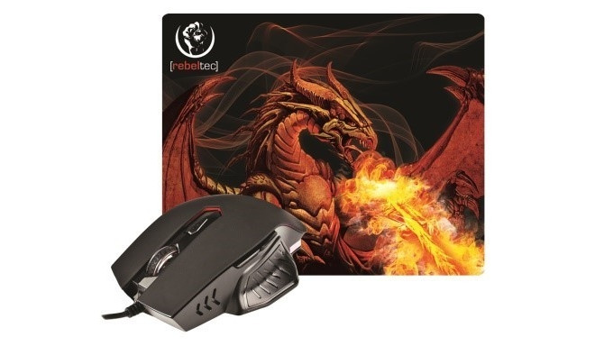 RED DRAGON mängukomplekt hiir ja hiirematt