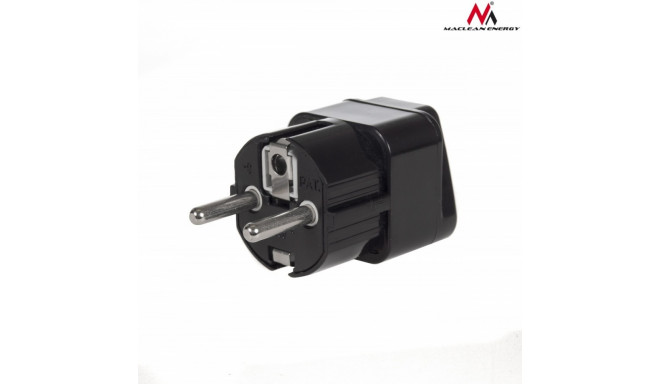 Adapter socket UK on EU plug universal Maclean MCE155 black