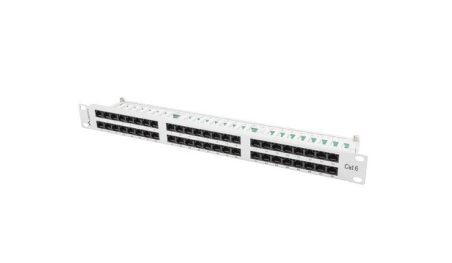 Patch Panel 48 Port 1U Cat.6 gray