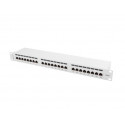 Patch Panel 24 Port 1U Cat.6 gray shield
