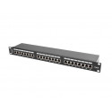 Patch Panel 24 Port 1U Cat.6 black shield