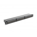 Patch Panel 24 Port 1U Cat.5E black shield