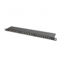 Patch Panel 24 Port 0.5U Kat.5E black shielded