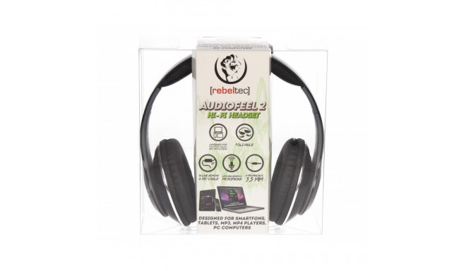Stereo Headset with microphone, 4pin mini jack AUDIOFEEL2 BLACK