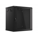 Wall-Mounted Rack 19 12U 600X450mm black (glass door)