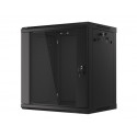 Wall-Mounted Rack 19 12U 600X450mm black (glass door)