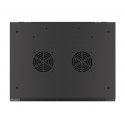 Wall-Mounted Rack 19 12U 600X450mm black (glass door)