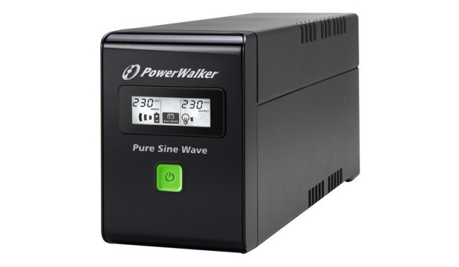 UPS line-interactive 600VA 2X PL 230V, pure sine wave, RJ11/45 IN/OUT, USB, LCD