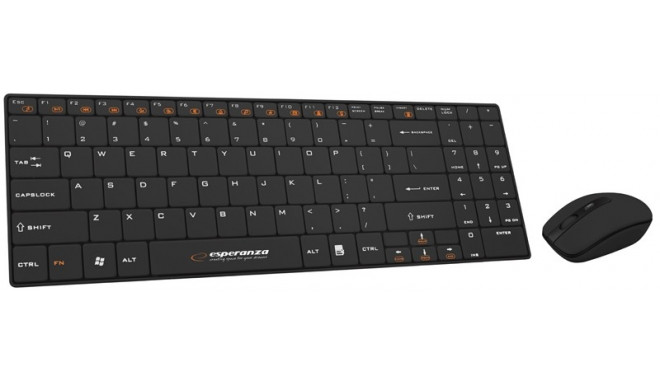 Esperanza keyboard EK122K Wireless, black + mouse