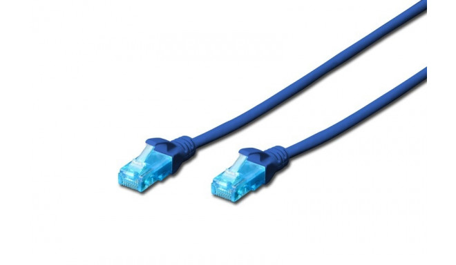 Patch cord U/UTP kat.5e PVC 0,5m blue