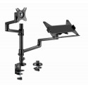 Gembird MA-DA-04 Adjustable desk mount with monitor arm and notebook tray, 17”-32”, up to 8 kg