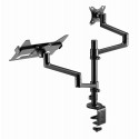Gembird MA-DA-04 Adjustable desk mount with monitor arm and notebook tray, 17”-32”, up to 8 kg