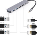 Gembird A-CM-COMBO3-03 USB Type-C 3-in-1 multi-port adapter (Hub + HDMI + PD)