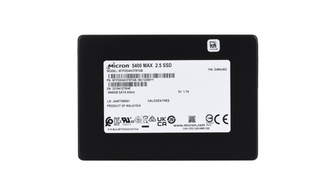 SSD Micron 5400 MAX 3.84TB SATA 2.5" MTFDDAK3T8TGB-1BC1ZABYYR (DWPD 3.4)