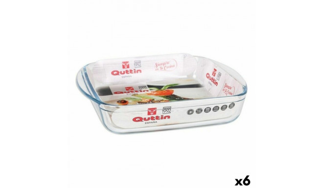 Baking tray Quttin 63081 1,6 L Glass 25 x 21,9 x 5 cm (6 Units)