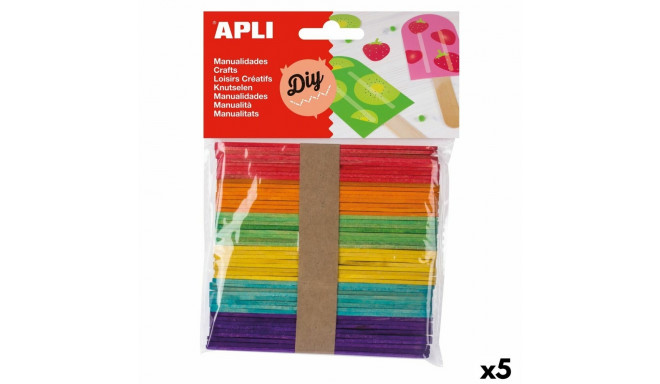 Materjalid käsitööks Apli Mitmevärviline Puit 114 x 10 mm Jäätisepulk (5 Ühikut) (50 Ühikut)