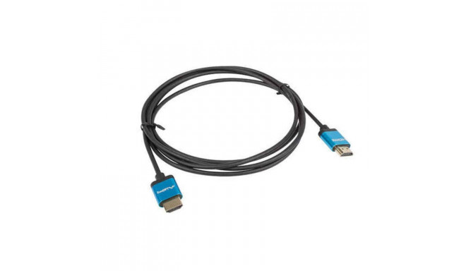 HDMI Kaabel Lanberg V2.0 4K SLIM Must 1 m Must/Sinine