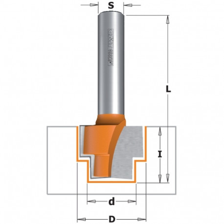 STEPPED REBATE ROUTER BIT HM D=12,3x9,3x16,3x6,7 L=80 RH Z2