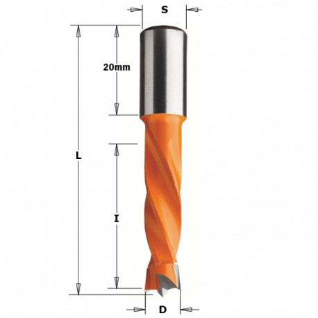 DOWEL DRILL FOR BLIND HOLES HW S=10x20 D=7,5x30x57,5 LH