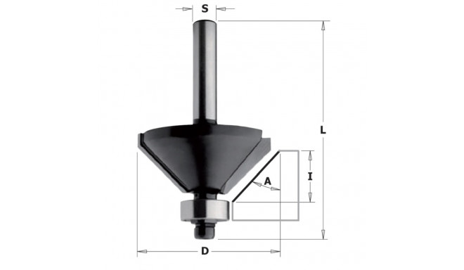 HW CHAMFER BIT W/BRNG Z2 S=8 D=35x15x56 RH