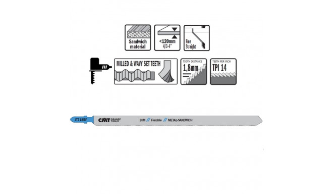 3 JIG SAW BLADES HSS 185x1,8x14TPI (METAL-SANDWICH PANELS/STRAIGHT/FINE)