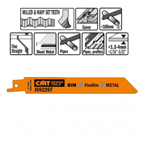 Tiigersae lehed 20 tk, metallile (bim) 150x1.4x18 TPI
