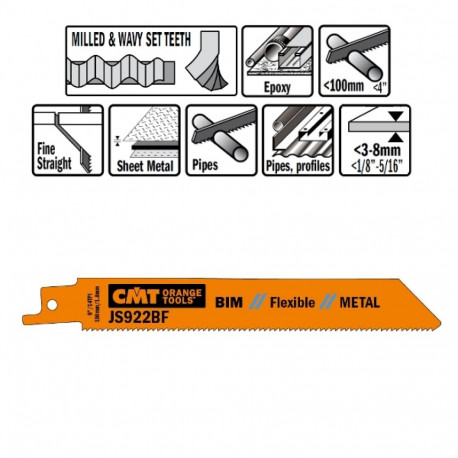 Tiigersae lehed 20 tk, metallile (bim) 150x1.8x14 TPI