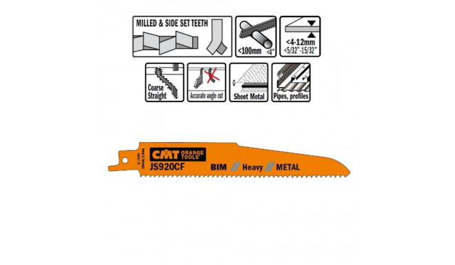 5 SABRE SAW BLADES FOR METALS (BIM) 150x2,9x9TPI