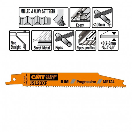 Tiigersae lehed 5 tk, puit/metall (bim) 150x1.8-3.2x8-14 TPI