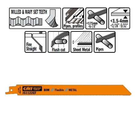 Tiigersae lehed 5 tk, metallile (bim) 225x1.4x18 TPI