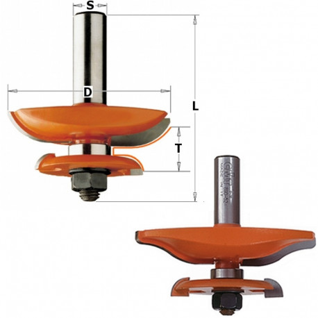 RAISED PANEL BIT W/BACK CUTTER HM S12 D63.5