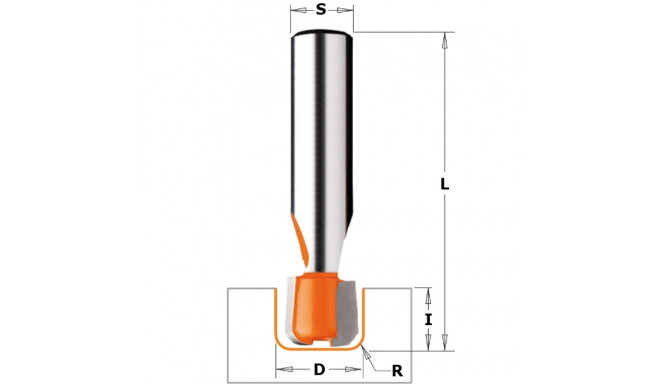 DRAINBOARD BIT FOR CORIAN HW S=12 D=15.87x12.7 R=3.17