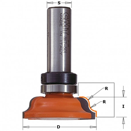 MOLDING BIT W/BRNG HM S=12 D=60.45 R=6.3