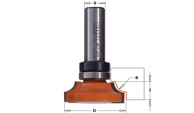 MOLDING BIT W/BRNG HM S=8 D=35.05 R=8