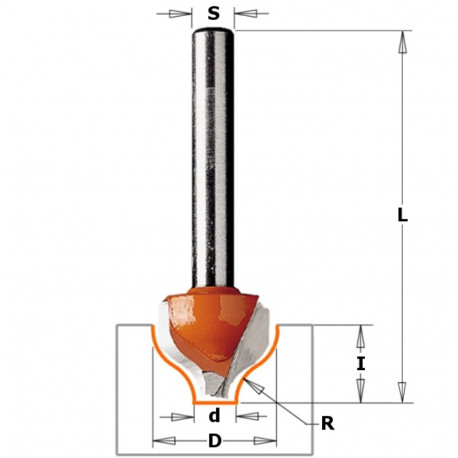 Dekoratiiv Ogee profiil otsfrees Z2 S=12 D=19x13 R=3.2