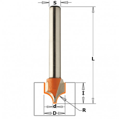 Dekoratiiv Ogee profiil otsfrees HM S=8 D=10 R=5