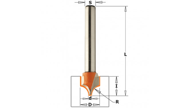 Ümara otsaga otsfrees HM S=8 D=10 R=5