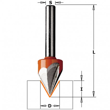 Graveerimise otsfrees 60° Z2 HM S=8 D=12.7x10